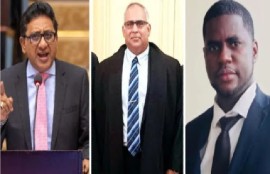 Attorney General Anil Nandlall, Justice Sandil Kissoon and GTU attorney Attorney Darren Wade