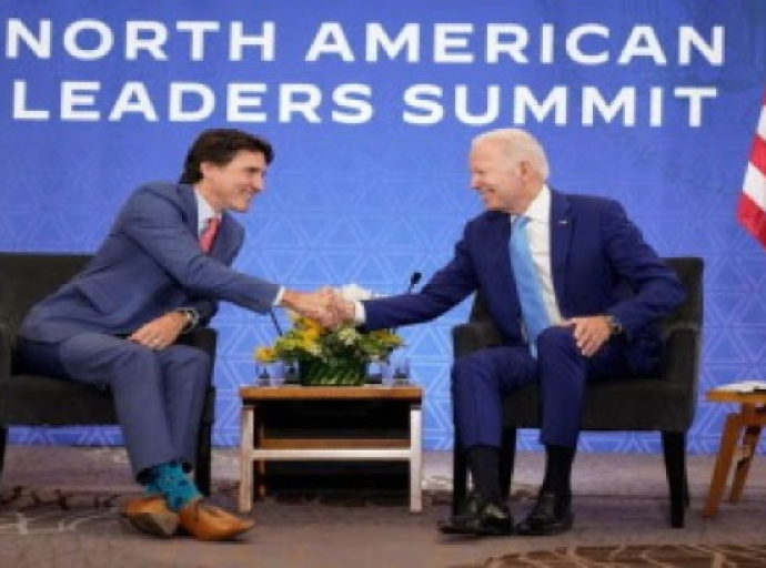 President Joe Biden (right) and Canadian Prime Minister Justin Trudeau met earlier this year to discuss Haiti (File Photo)