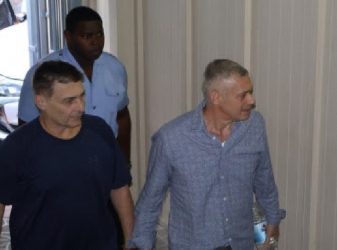 L/R Robert Snyder Jr and his co-accused Jonathan Lehrer goes to court on December 10, 2024-Photo by Carlisle Jno Baptiste of Nature Isle News (NIN)