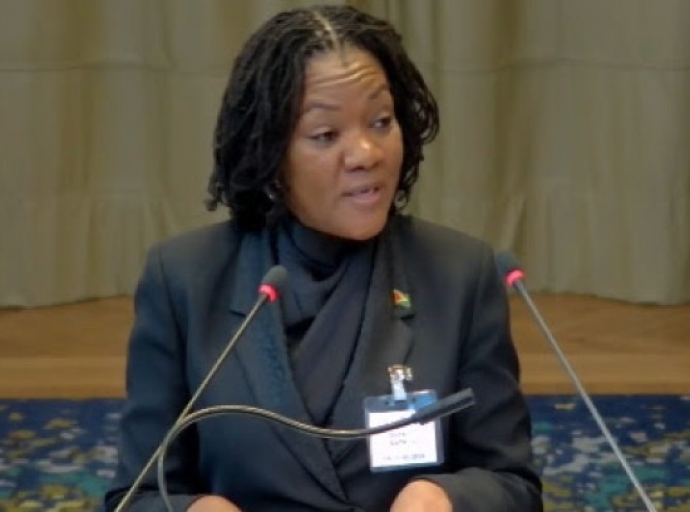 Ambassador Donnette Streete, making her oral presentation to the ICJ (CMC Photo)
