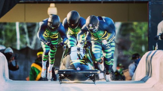 Jamaican bobsled team. (Image courtesy of The International Olympic Committee)