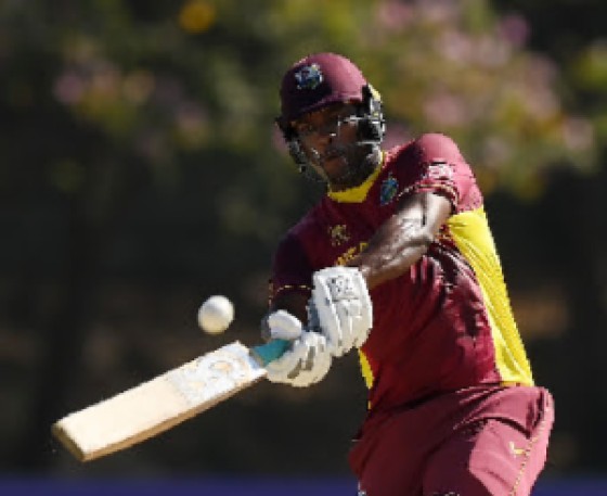 Johnson Charles goes on the attack during his top score of 66 on Sunday. (Photo courtesy CWI Media)