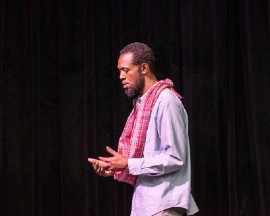 Professor Christopher Walker, Director of the Division of the Arts at the University of Wisconsin-Madison, delivering his riveting presentation Poetry in Motion at the Louise Bennett-Coverley 16th annual Reading Festival.