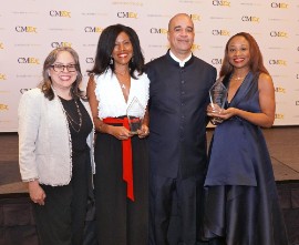 From left: CHTA’s Acting CEO and Director General Vanessa Ledesma; CHTA President Nicola Madden-Greig, OD; Bevan Springer, CMEx President; and Dona Regis-Prosper, Secretary-General & CEO, Caribbean Tourism Organization, at Saturday’s Leadership Awards Luncheon and Fundraiser