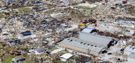 Aerial view of the damage caused by Hurricane Dorian in 2019. (Photo by Jose Jimenez/Getty Images)