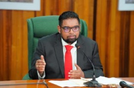 President Dr. Irfaan Ali participating in the forum (Photo courtesy Office of the President)