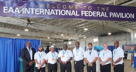 While at EAA AirVenture Oshkosh, Permanent Secretary Saunders took time out to share information about The Bahamas on EAA Radio and on Florida Aviation Network TV Station. Saunders is pictured on air at EAA Radio with radio announcer, Steve Buss