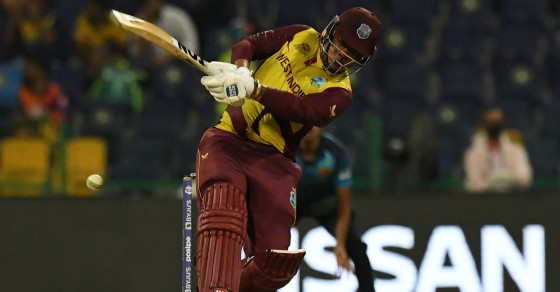 Left-hander Shimron Hetmyer goes on the attack during his unbeaten 81 against Sri Lanka on Thursday. (AFP Photo)