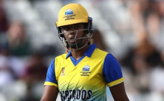 Captain Hayley Matthews walks off after being dismissed on Sunday.