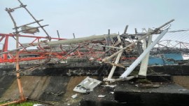 Damage caused by hurricane force winds on Sunday (CMC Photo)
