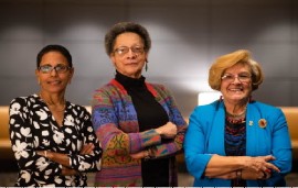 IACHR president Margarette May Macaulay of Jamaica flanked by Roberta Clarke of Barbados (left) and Esmeralda Arosemena de Troitiño of Panama. (IACHR Photo)