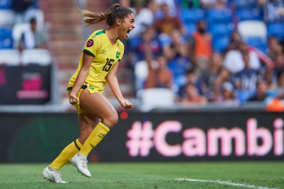 Kalyssa Vanzanten scored the game winner for Jamaica against Costa Rica in the third place match on Monday night at Estadio BBVA. (Photo: CONCACAF)