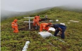 Officials view damage caused to monitoring equipment at La Soufriere volcano