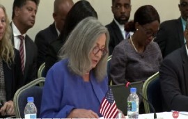 US Ambassador Linda S. Taglialatela addressing RSS Council of Ministers meeting (CMC Photo)