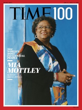 Prime Minister Mia Mottley (TIME Photo via Twitter @TIME )