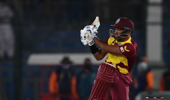 Left-hander Nicholas Pooran pulls en route his career-best half-century on Thursday.