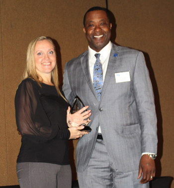 Pictured, L to R: Kelly Keys, Manager of Emergency Preparedness for Broward Health, and David Clark, senior vice president of operations