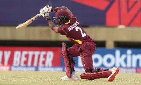 Ackeem Auguste scored an unbeaten 41 in the third T20I against Nepal which West Indies won by 10 wickets