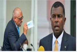 Dr Hubert Minnis and Foreign Affairs Minister Fred Mitchell (File Photo)