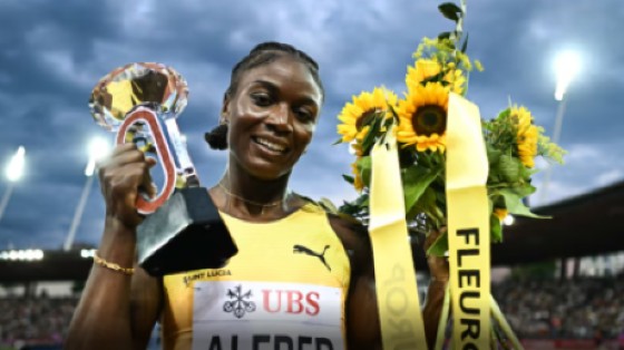 Julien Alfred captured her second consecutive Diamond League 100 metres title