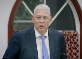 St. Lucia’s Opposition Leader, Allen Chastanet, addressing the Seventh Meeting of the OECS Assembly (CMC Photo)