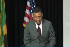 Prime Minister Andrew Holness addressing International Drug Enforcement Conference