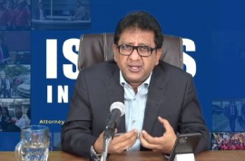 Attorney General and Minister of Legal Affairs, Anil Nandlall speaking on the Issues in the News Programme on Tuesday night (CMC) Photo)