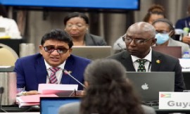 Attorney General and Minister of Legal Affairs, Anil Nandlall SC, addressing the Caribbean Financial Action Task Force (CFATF) Working Group on FATF Issues