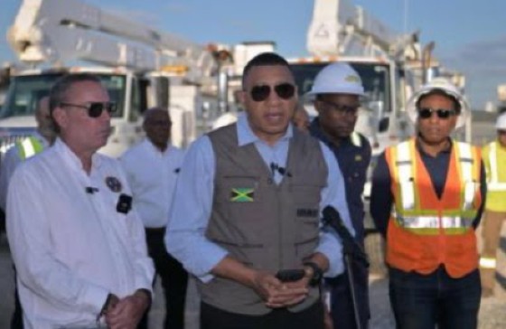 Prime Minister Andrew Holness, speaking Friday at the ceremony marking the arrival of additional trucks with specialised equipment to aid JPS restoration works.