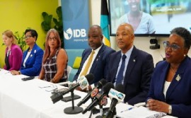 Government and other officials at the release of the survey on domestic violence in The Bahamas