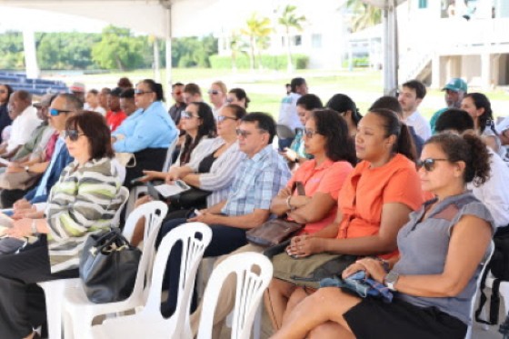 Participants at the launch of the pilot programme for artisanal fishers in Belize