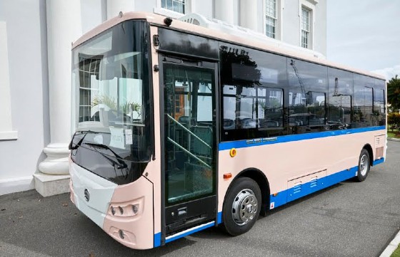 One of the 30 new electric buses that arrived from China.