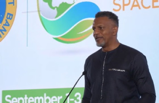 CDB president Daniel Best addressing the launch of the Caribbean Evaluation Space (CEvalSpace 2026) project (CMC Photo)