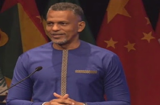 CDB President Daniel Best speaking at the bank’s annual news conference on Tuesday (CMC Photo)