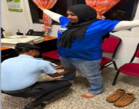Police search an opposition legislator who wa son the vessel intercepted on Tuesday night.