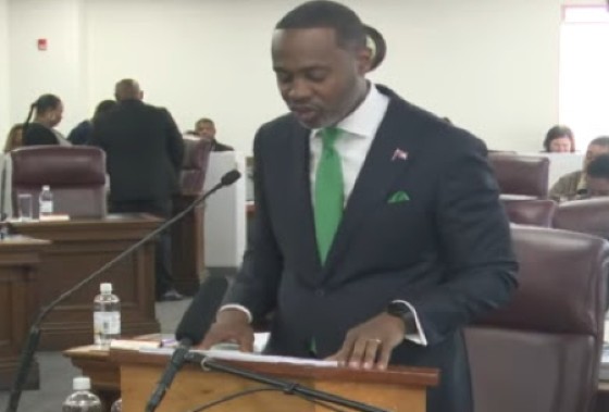 Premier David Burt presenting 2026 budget to Parliament (CMC Photo)