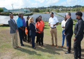 Students and staff of the University of Trinidad and Tobago (UTT) touring the Williams Industries PV plant, in Cane Carden, St. Thomas (BGIS Photo)