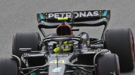 Mercedes’ Lewis Hamilton at the Spanish Grand Prix.