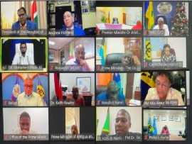 CARICOM leaders met virtually to discuss the border dispute between Guyana and Venezuela (CARICOM Secretariat photo)