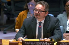 The head of the United Nations Integrated Office in Haiti (BINUH), Carlos Ruiz Massieu, addressing the UN Security Council on Monday (CMC Photo)