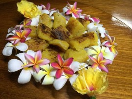 Pudding made from one of the super foods from the Caribbean – cassava or Yuca.