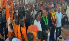President Santokhi at a public meeting of his ruling VHP party in Nickerie on Saturday night