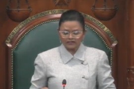 President Christine Kangaloo addressing the ceremonial opening of the Parliament on Friday (CMC Photo)