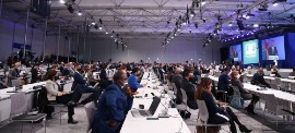 Delegates seated in the main plenary at the COP26 Climate Conference in Glasgow, Scotland. (UNFCCC/Kiara Worth)