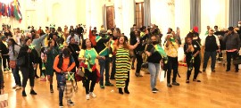 A Section of the large audience of Jamaica’s and friends of Jamaica enjoying a vibe at Jamaica fest organized by the Jamaican Embassy on Saturday October 29th, 2022, at the Hall of the Americas at the Organization of American States (OAS) in Washington DC. (Photo by Derrick Scott.)