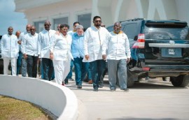 CARICOM leaders during their retreat on Tuesday (DPI Photo)