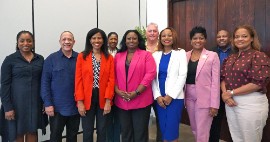 The Caribbean Tourism Organization’s Executive Committee met in Providenciales on Monday. From left are Marie McKenzie (Carnival); CTO Allied Chairman William Griffith; Nicola Madden-Greig (CHTA); Latia Duncombe (Bahamas); CTO Chairman Rosa Harris (Cayman Islands); Trevor Sadler (InterCaribbean Airways); CTO Secretary-General Dona Regis-Prosper; Lorine St. Jules (St. Lucia); CTO Director of Finance Neil Walters; and Racquel Brown (Turks and Caicos).