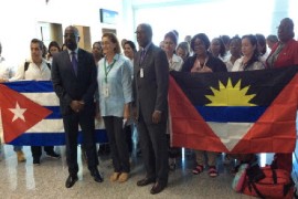 Cuban health workers arriving in Antigua and Barbuda (File Photo)