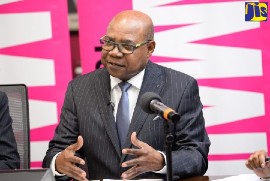Minister of Tourism, Hon. Edmund Bartlett, provides details about the first-ever Global Tourism Resilience Conference scheduled to be held in Jamaica. He was speaking during the event’s launch on Thursday (January 12), at the Jamaica Tourist Board in Kingston. (Photo courtesy of JIS)