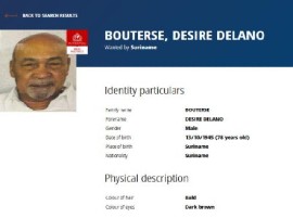 INTERPOL Red Notice issued for former president Desi Bouterse (File Photo)